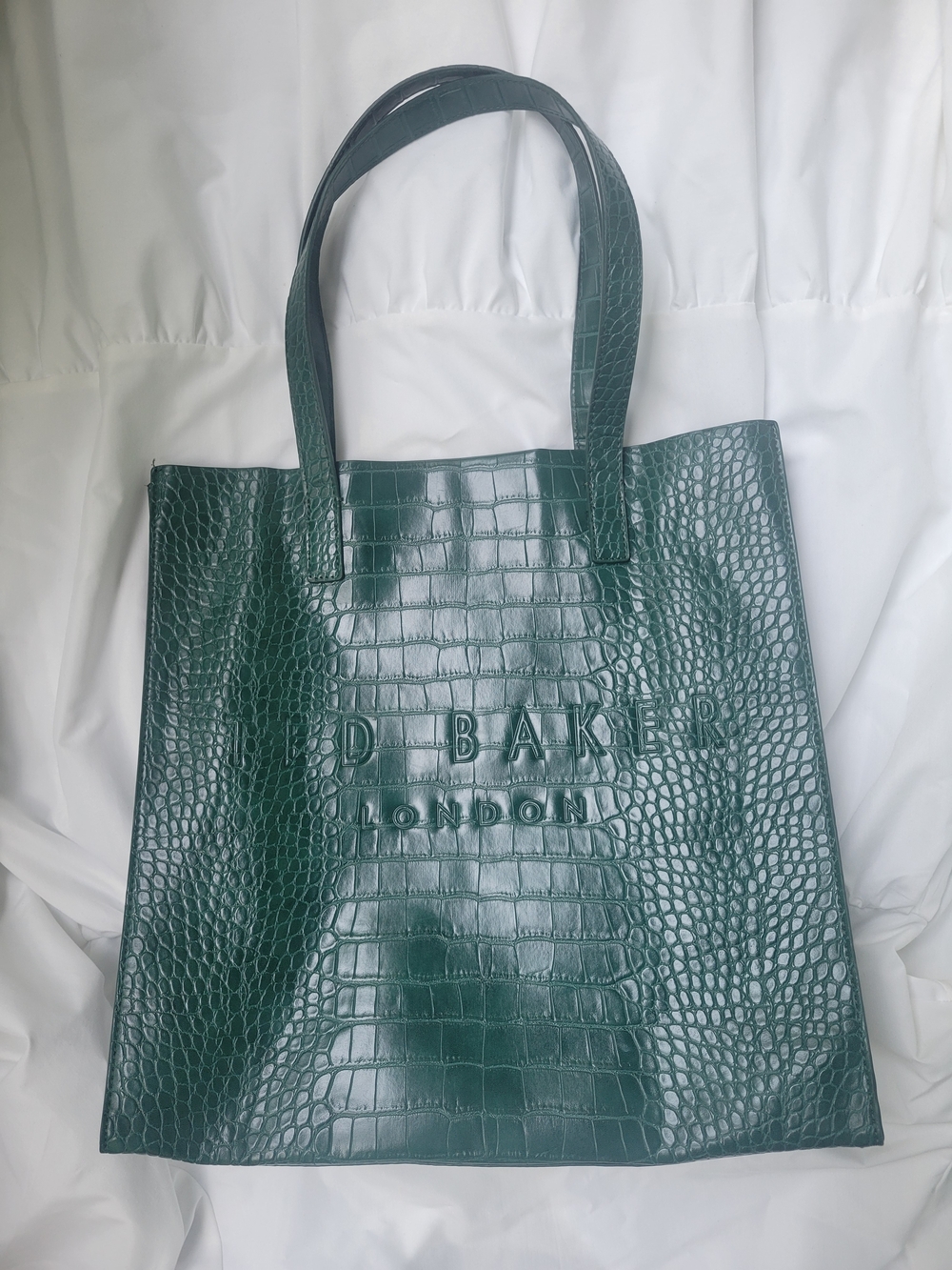 Ted Baker London Dark Green Croc-Embossed Tote